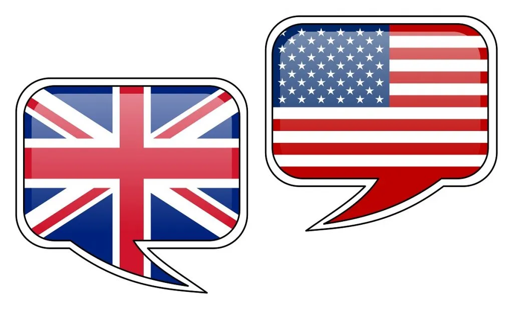 イギリス国旗とアメリカ国旗の柄の吹き出し