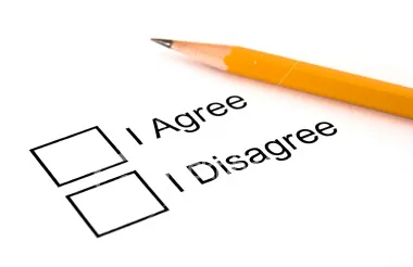 「I Agree」「I Disagree」のチェックボックスと鉛筆