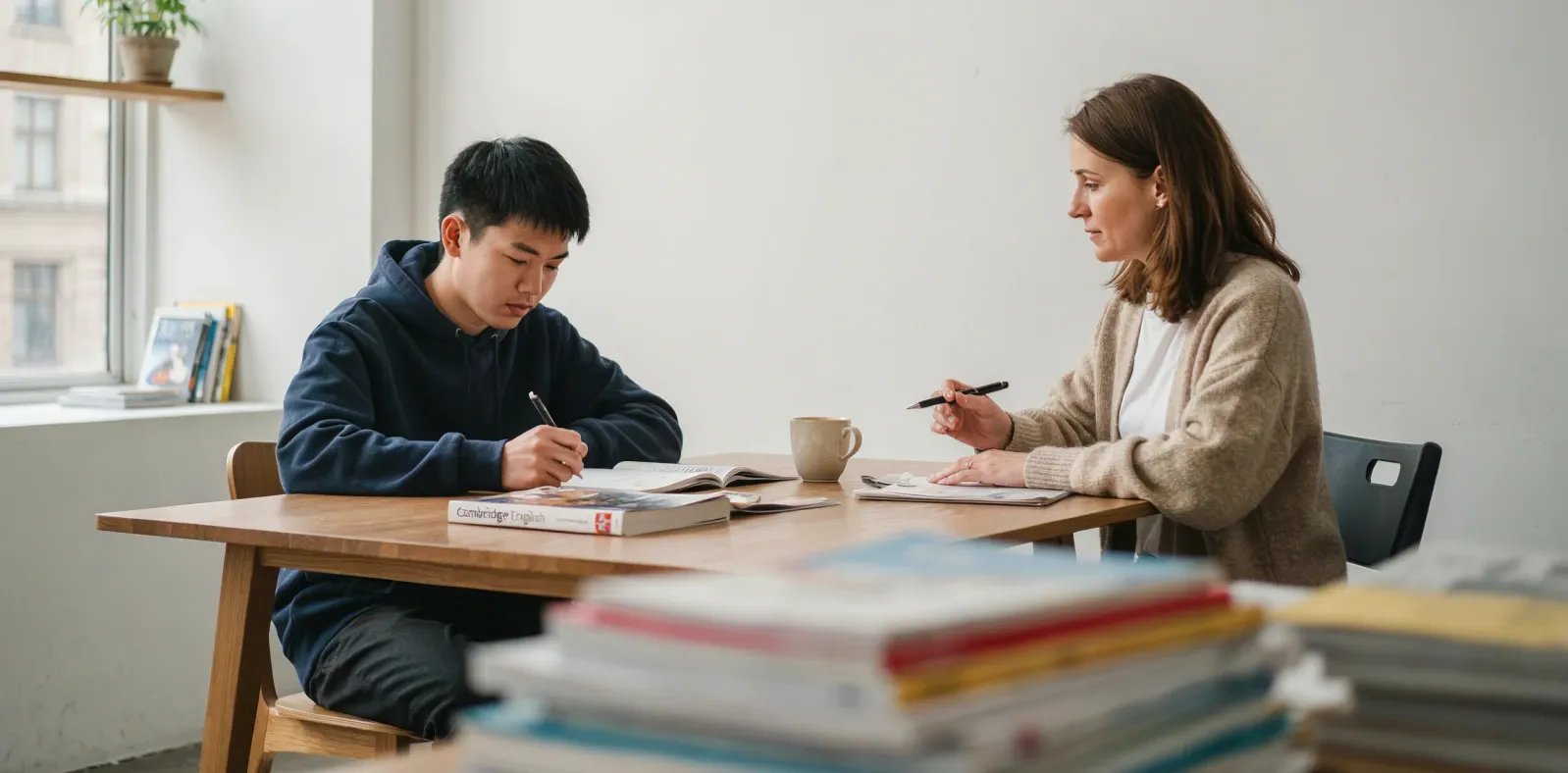 A one-to-one English lesson at the PS English teaching room in London