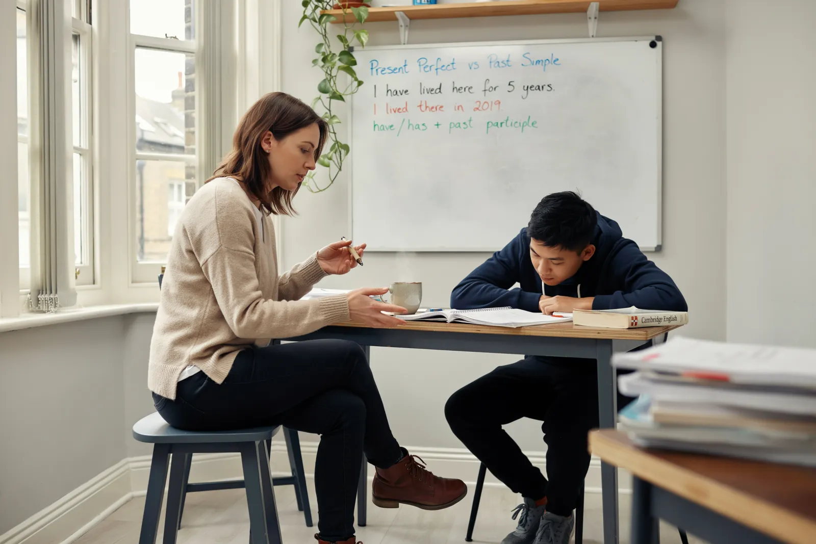 A seminar-style discussion in a London classroom