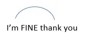 「I’m FINE thank you」のイントネーション図:fineで音が大きく上がる