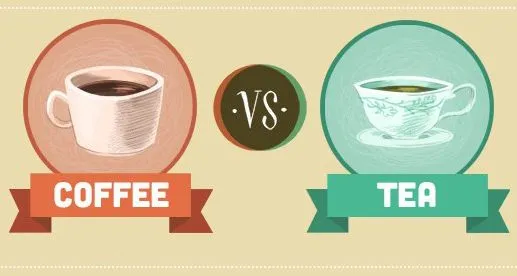 コーヒーと紅茶を比べる「COFFEE vs TEA」のイラスト
